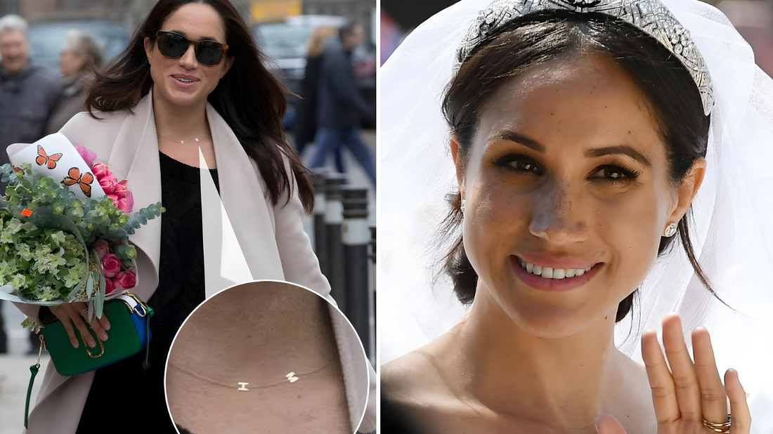 Megan markle wearing gold dainty minimalist initial letter pendant necklace - Mia Ishaaq