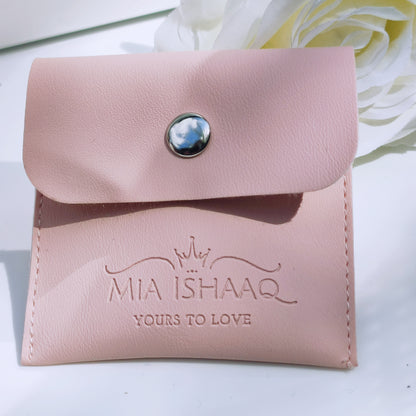 PU Leather Pink Jewellery Pouch - Mia Ishaaq