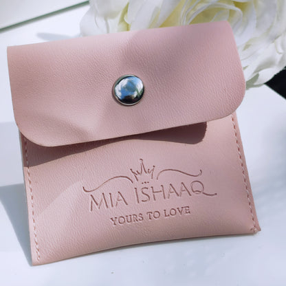 PU Leather Pink Jewellery Pouch - Mia Ishaaq