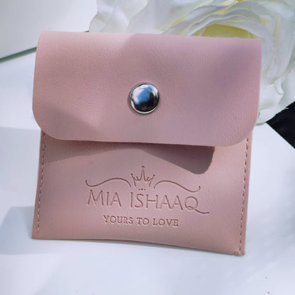 PU Leather Pink Jewellery Pouch - Mia Ishaaq