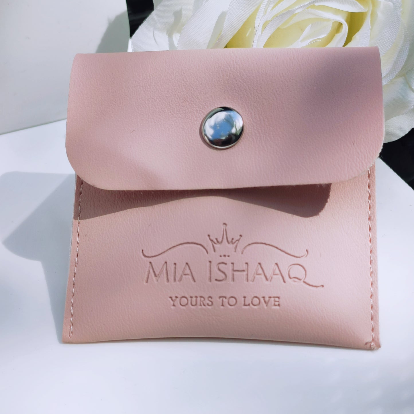 PU Leather Pink Jewellery Pouch - Mia Ishaaq