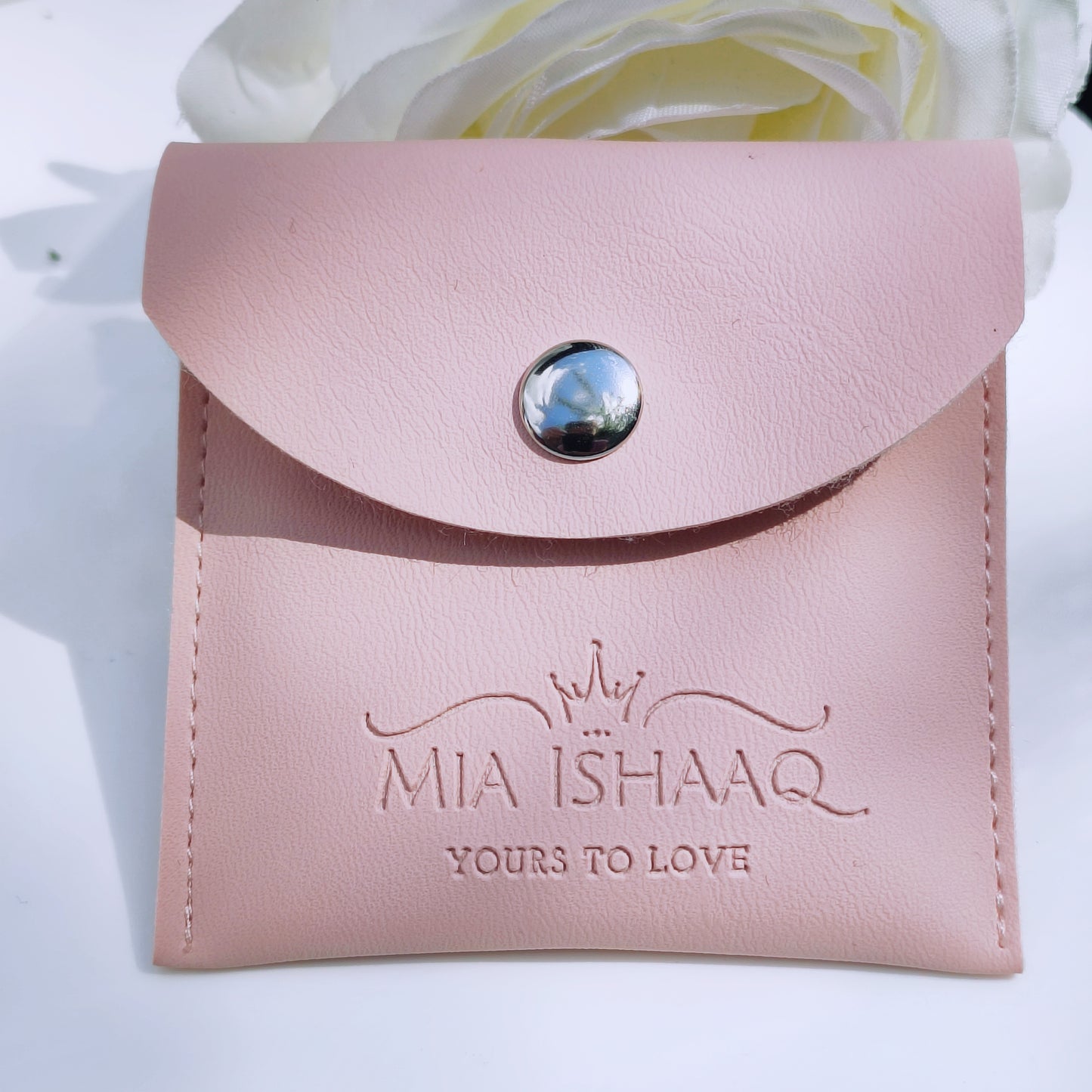 Pink PU Leather gift Jewellery Pouch - Mia Ishaaq