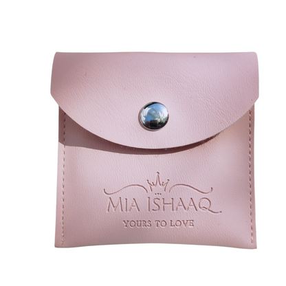 Pink PU Leather gift Jewellery Pouch - Mia Ishaaq