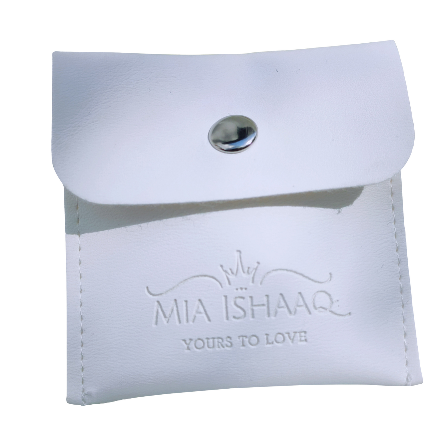 White PU Leather Jewellery Gift Pouch - Mia Ishaaq