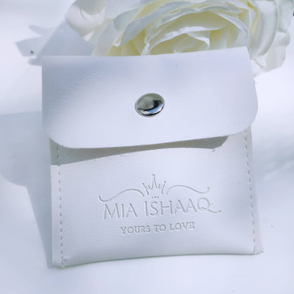 White PU Leather Jewellery Gift Pouch - Mia Ishaaq