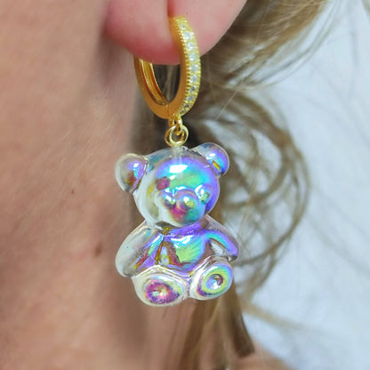 Shimmering Teddy Bear Earrings