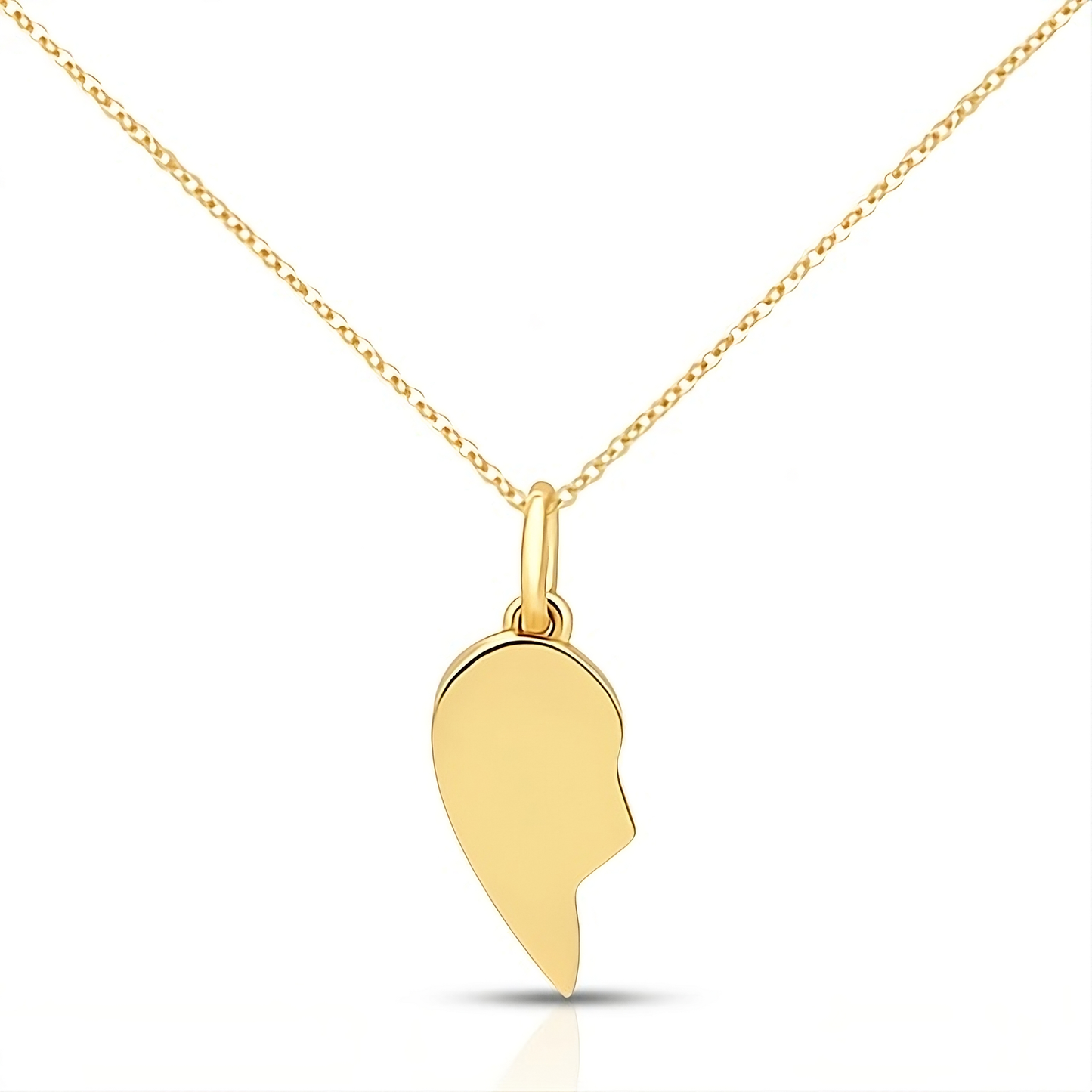 925 sterling silver 14k gold plated broken heart best friend pendant necklace - Mia Ishaaq