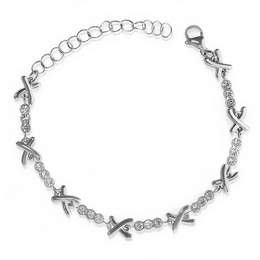 Gemma owen kiss xo silver bracelet with crystals - Mia Ishaaq