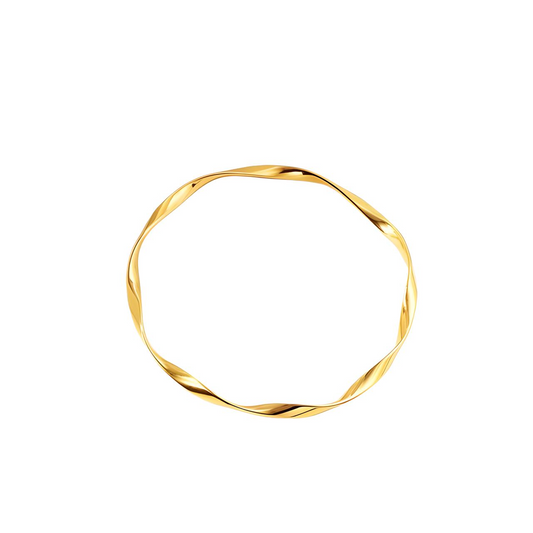 18k gold plated stainless steel irregular waterproof bangle bracelet - Mia Ishaaq