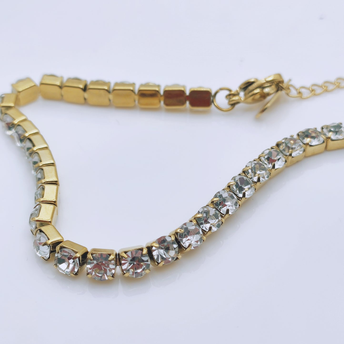 18k gold plated stainless steel adjustable tennis bracelet - Mia Ishaaq