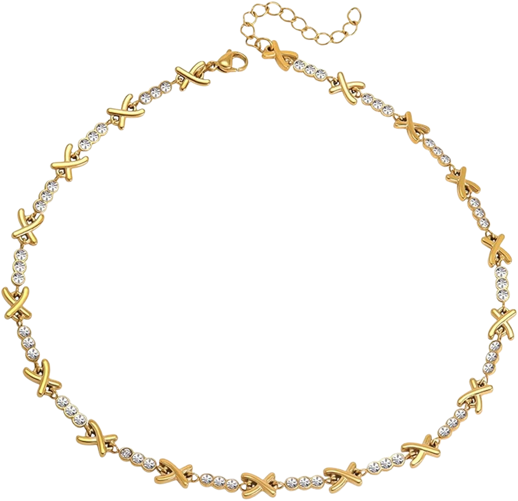 Gemma owen inspired crystal gold and silver choker necklace - Mia Ishaaq