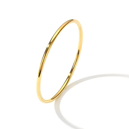 18k gold plated stainless steel waterproof water-resistant non-tarnish classic bangle bracelet - Mia Ishaaq