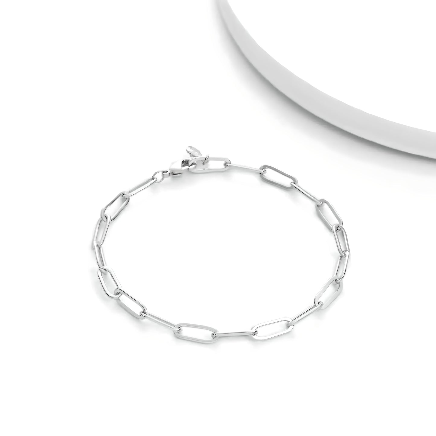 Stainless steel waterproof water-resistant non-tarnish silver classic link chain bracelet - Mia Ishaaq