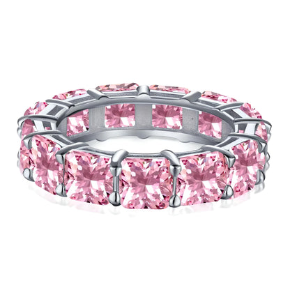 sterling silver white gold pink diamond wedding band - Mia Ishaaq