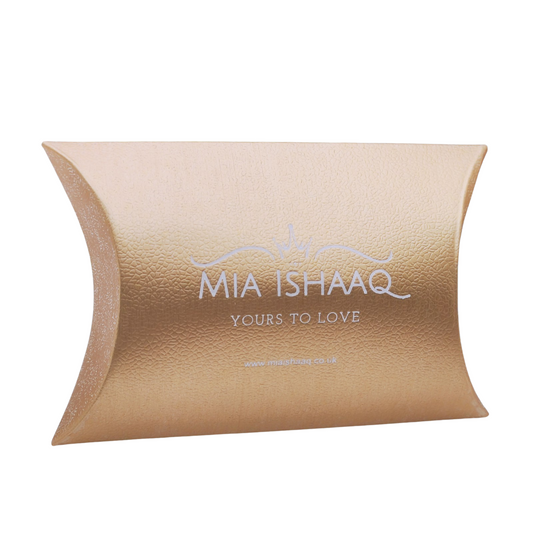 Rose gold cardboard pillow style jewellery gift box - Mia Ishaaq