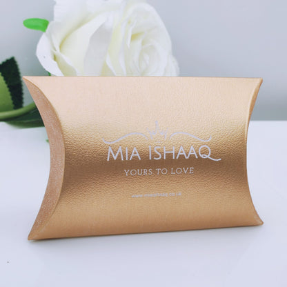 Rose gold cardboard pillow style jewellery gift box - Mia Ishaaq