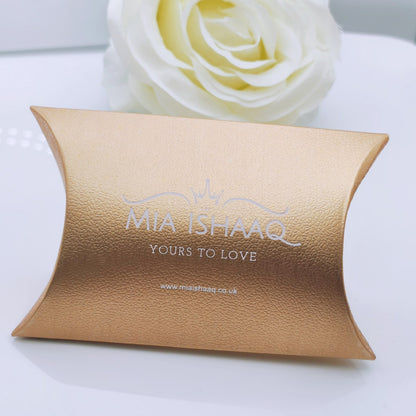 Rose gold cardboard pillow style jewellery gift box - Mia Ishaaq