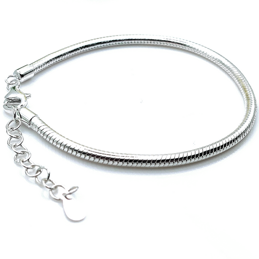 Sterling Silver Snake Chain Charm Bracelet - Mia Ishaaq