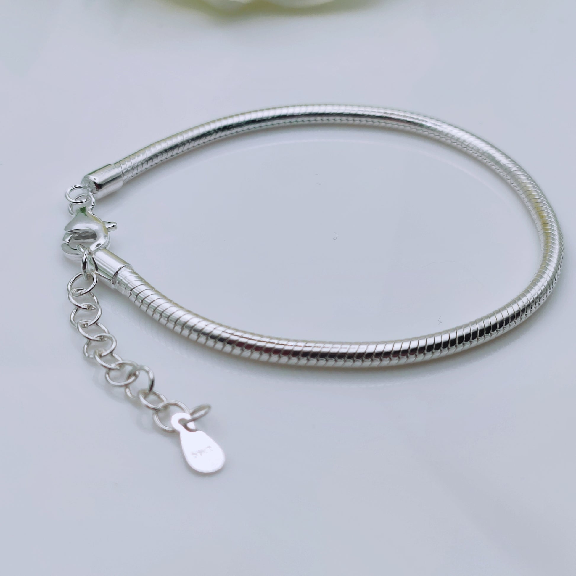 Sterling Silver Snake Chain Charm Bracelet - Mia Ishaaq