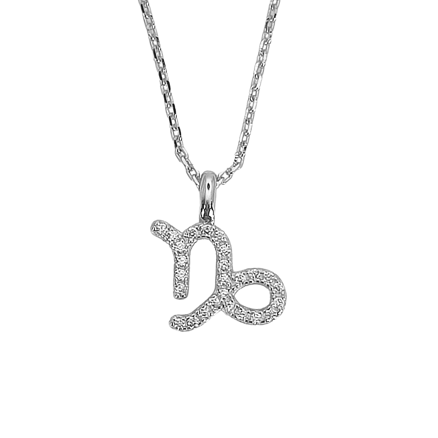 925 Sterling Silver Zodiac Star Sign Capricorn Cubic Zirconia Necklace - Mia Ishaaq