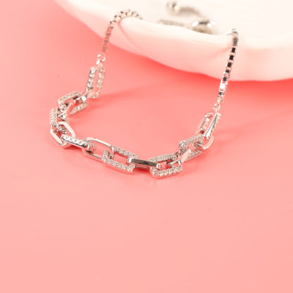 Sterling Silver Slider Link Chain Bracelet for Women - Mia Ishaaq