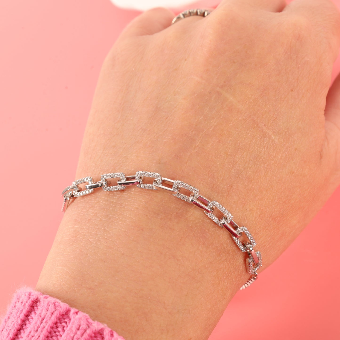 Sterling Silver Slider Link Chain Bracelet for Women - Mia Ishaaq