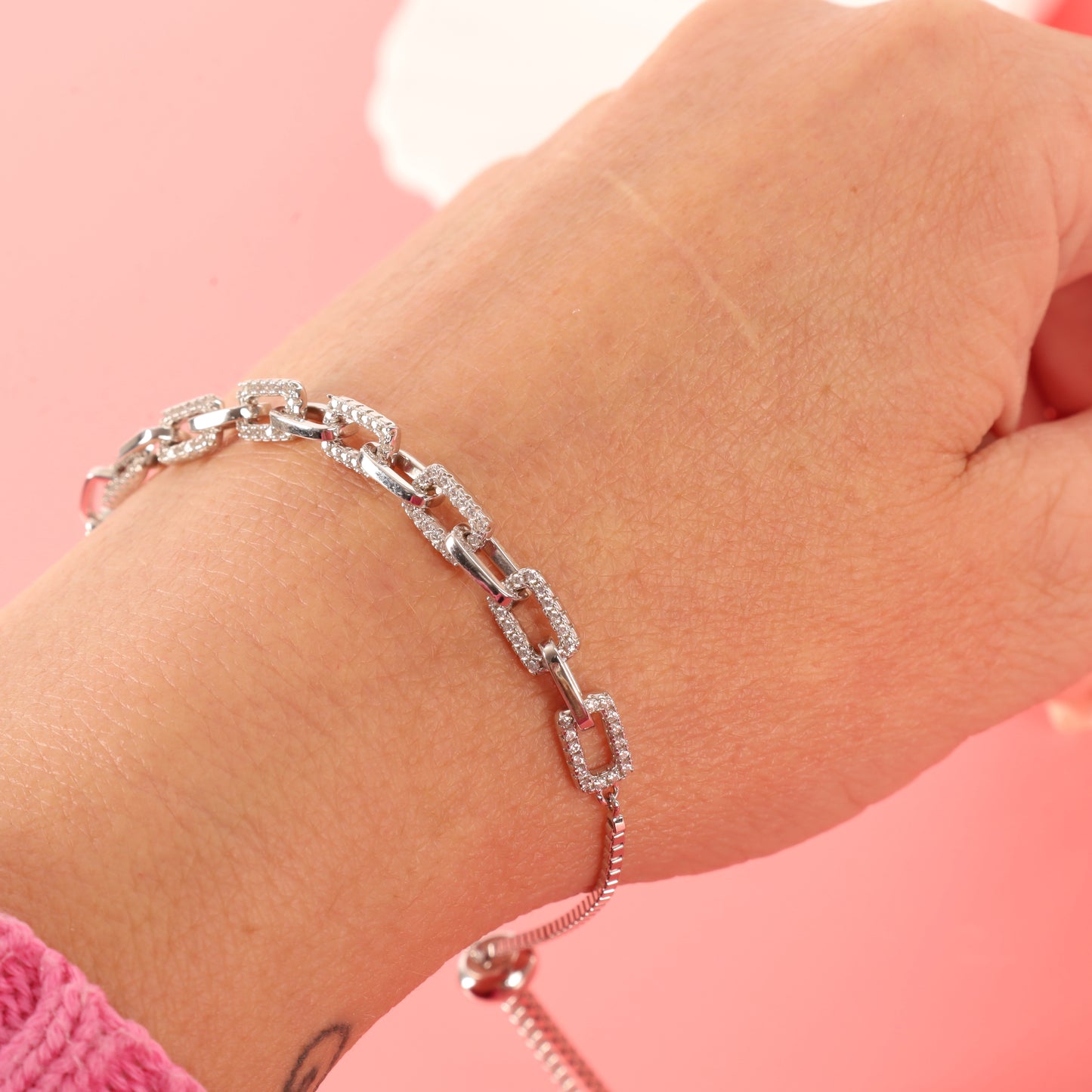 Sterling Silver Slider Link Chain Bracelet for Women - Mia Ishaaq