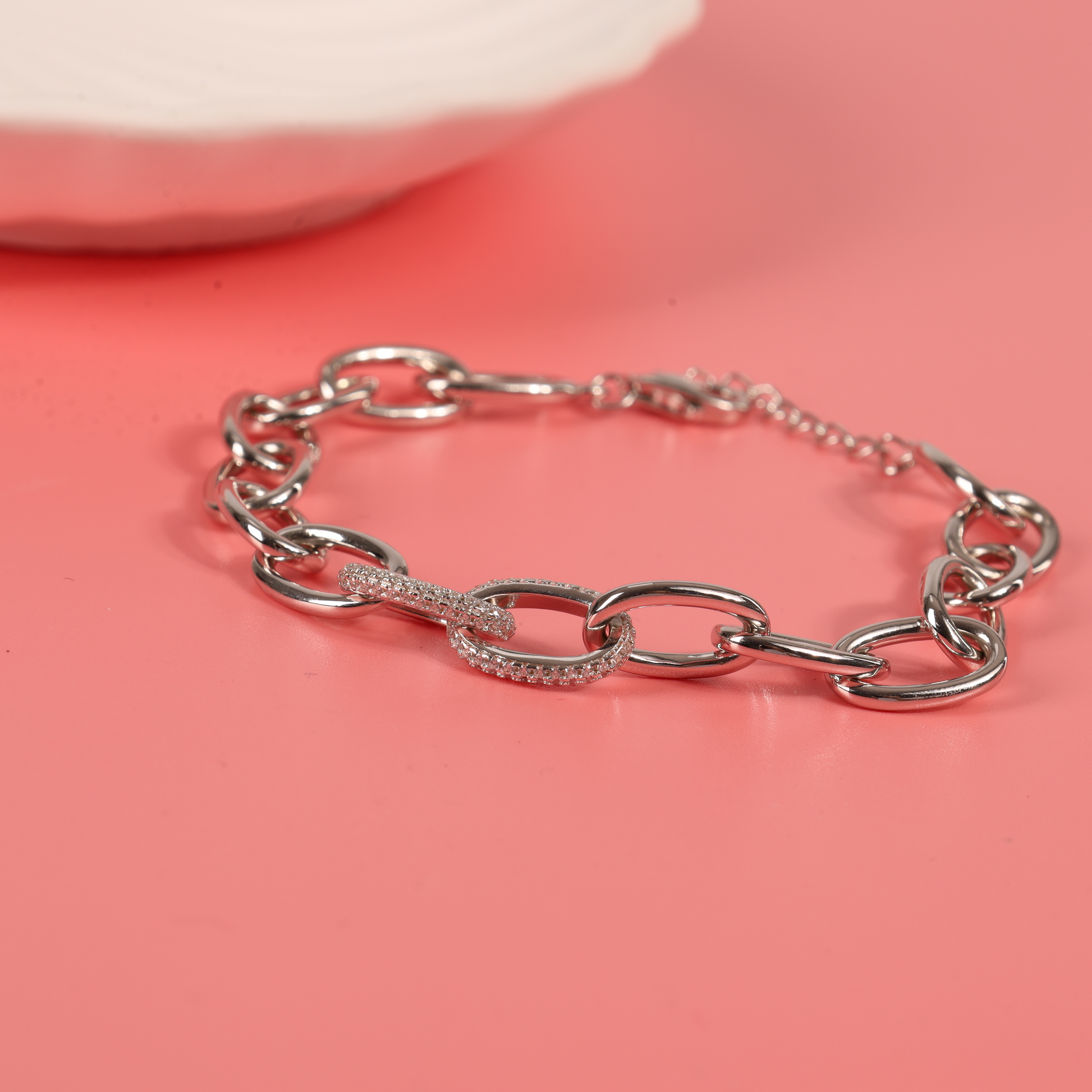 Sterling Silver Cuban Chain Link Charm Bracelet - Mia Ishaaq