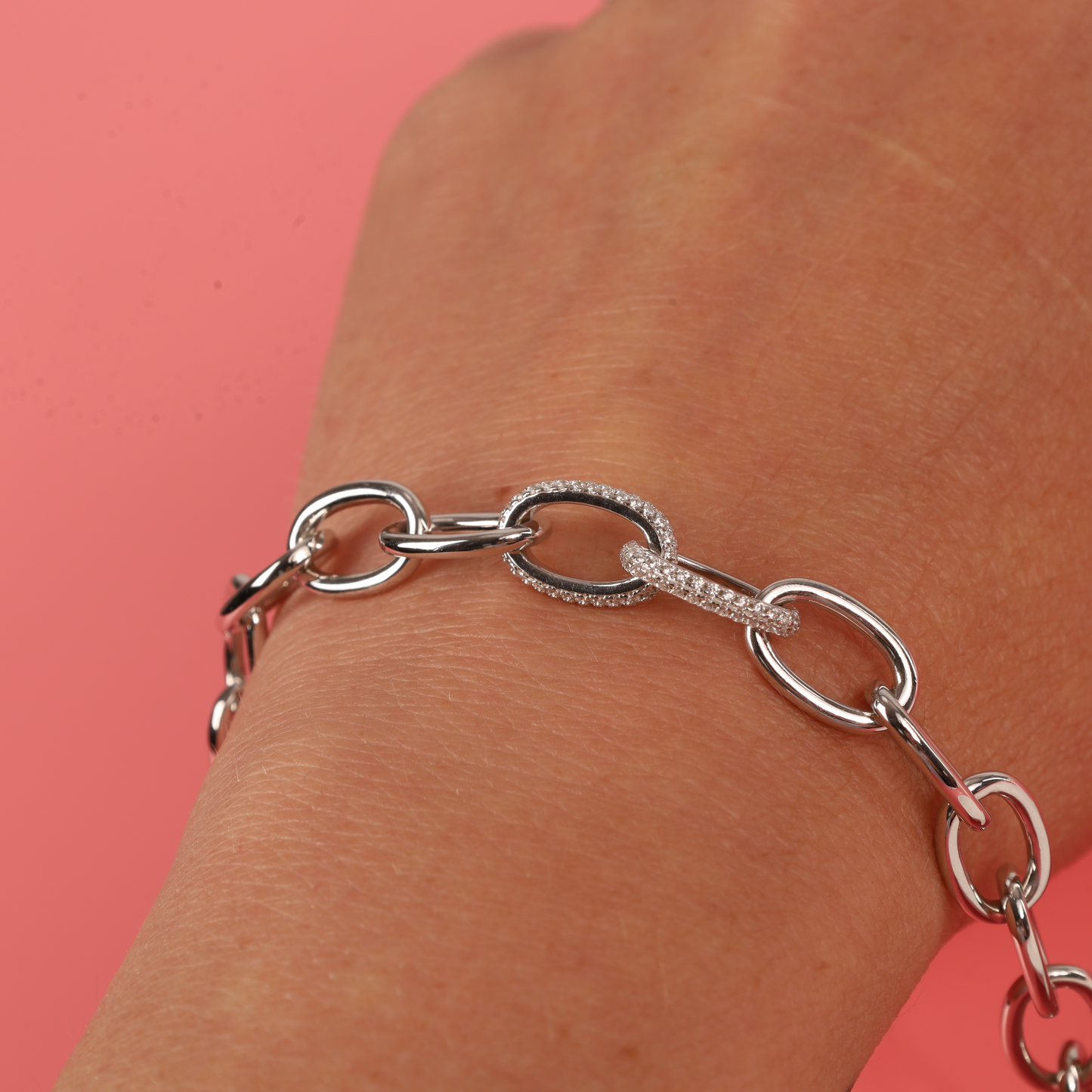 Sterling Silver Cuban Chain Link Charm Bracelet - Mia Ishaaq