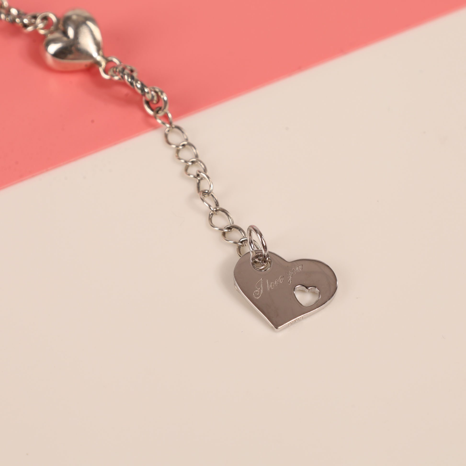 925 sterling silver i love you engraved message heart tag - Mia Ishaaq