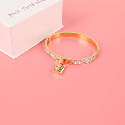 Luxury Padlock Gold Bangle Bracelet