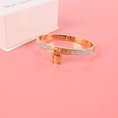 Luxury Padlock Gold Bangle Bracelet