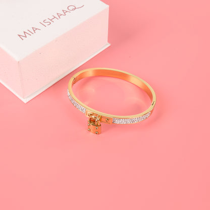 Luxury Padlock Gold Bangle Bracelet