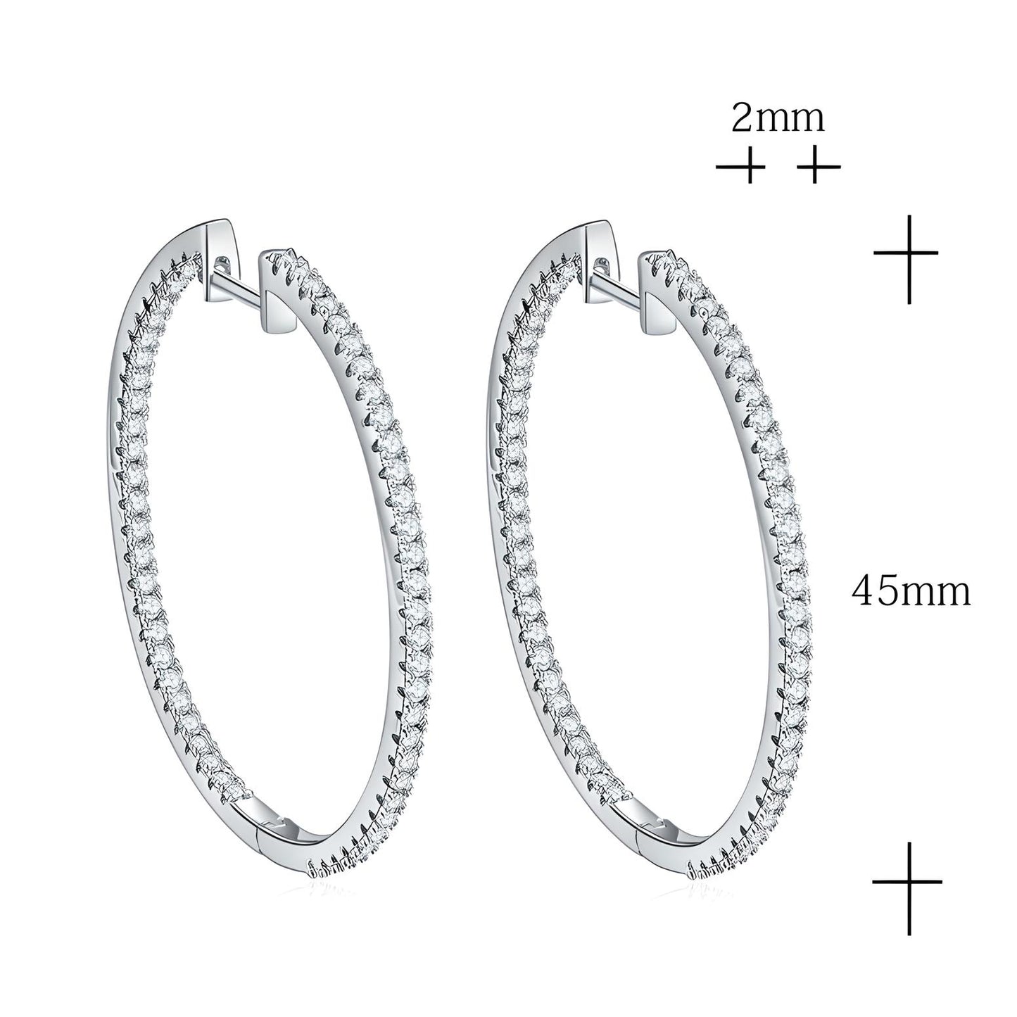 45mm sterling silver hoop earrings - Mia Ishaaq