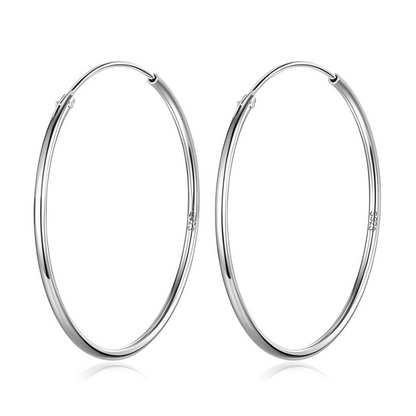 Sterling silver large hoop earrings - Mia Ishaaq