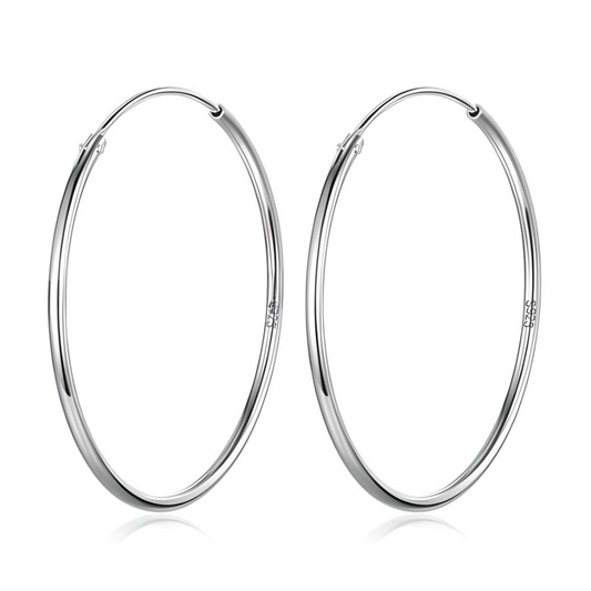 Sterling silver large hoop earrings - Mia Ishaaq