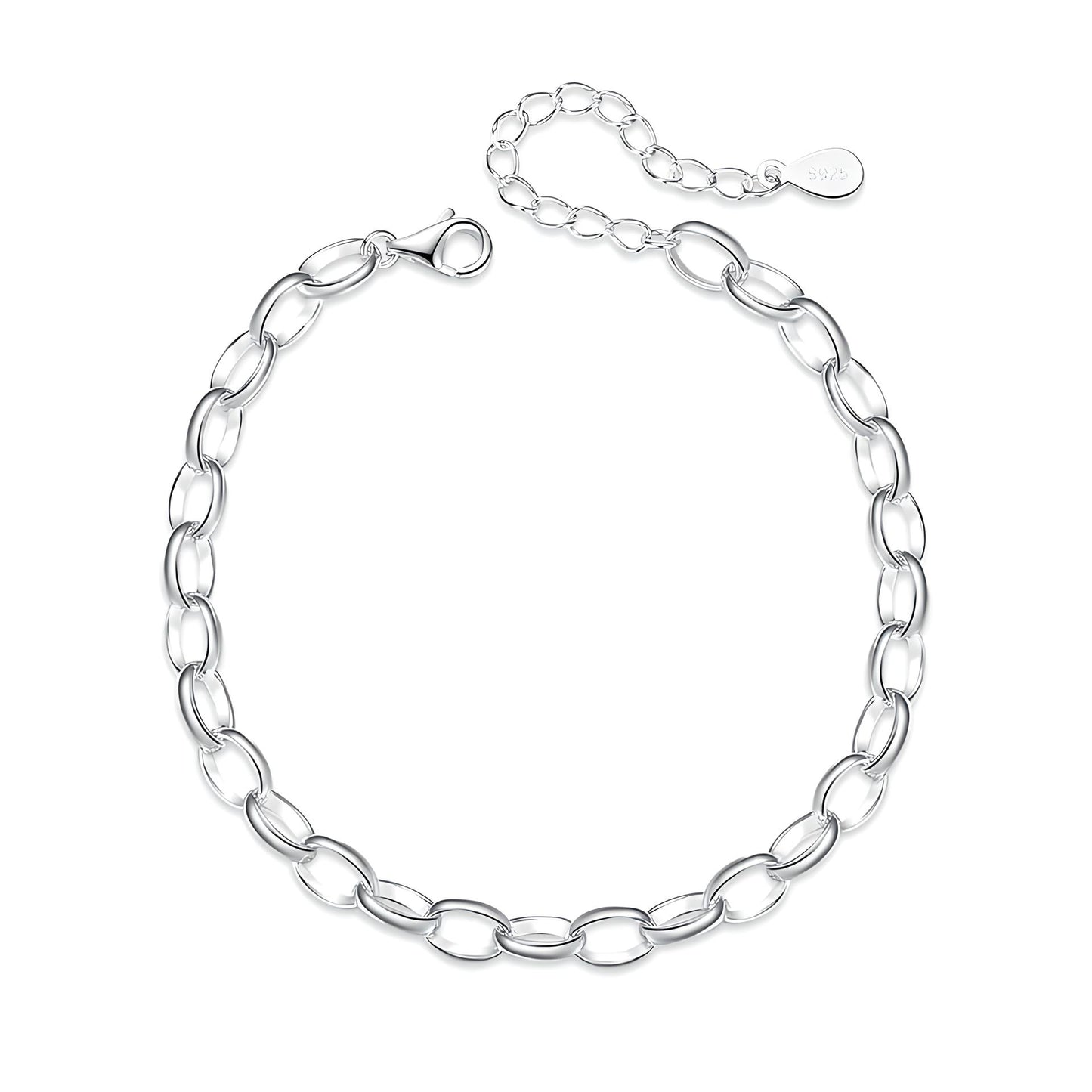 Sterling silver basis link chain charm bracelet - Mia Ishaaq