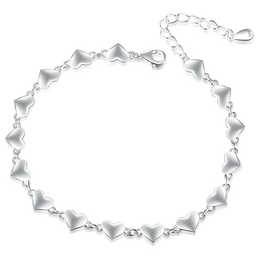 Sterling silver heart chain bracelet - Mia Ishaaq