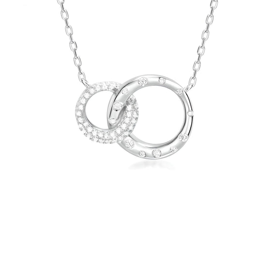 925 sterling silver interlocking circle eternity friendship necklace - Mia Ishaaq