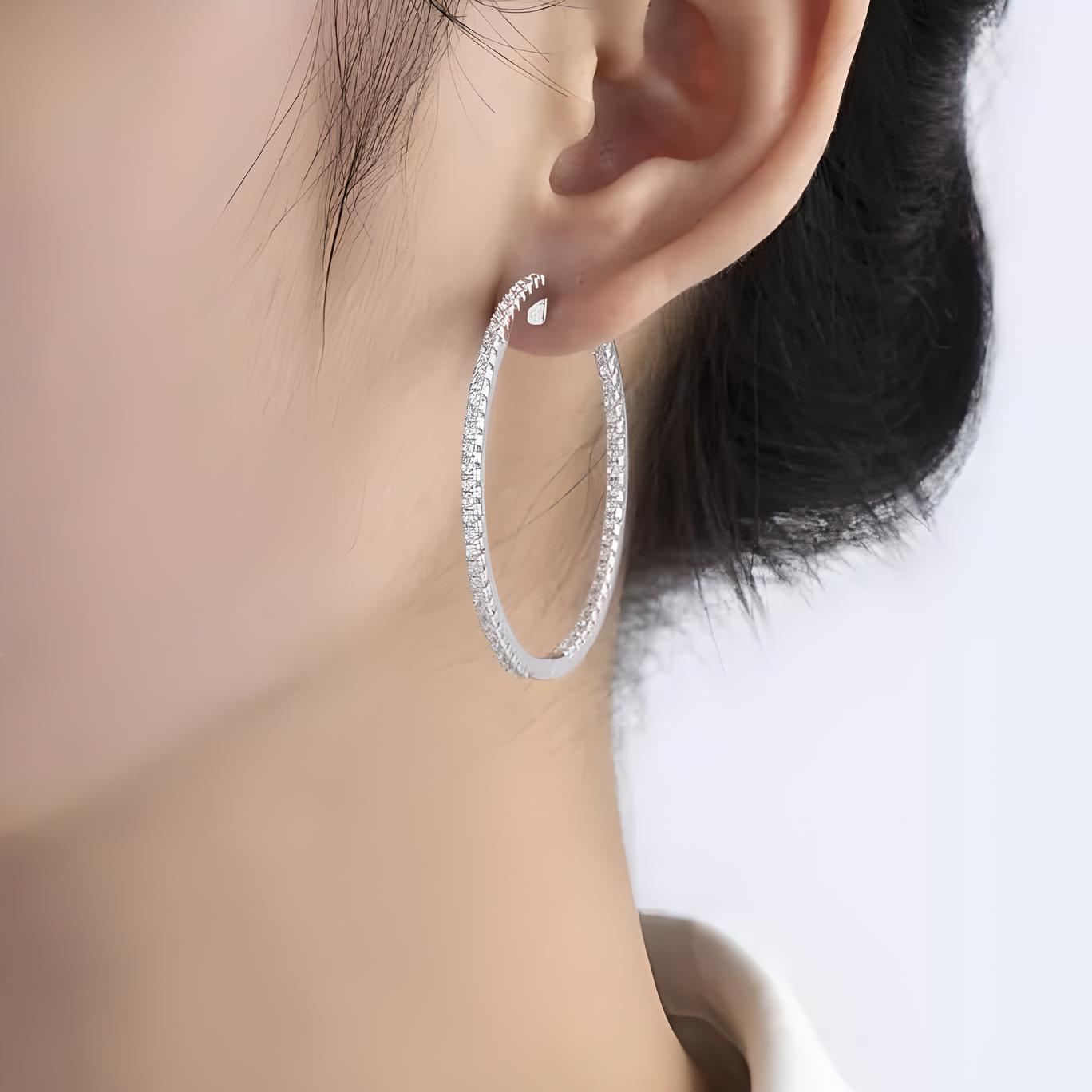 45mm sterling silver hoop earrings - Mia Ishaaq