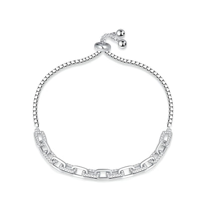 Sterling Silver Slider Link Chain Bracelet for Women - Mia Ishaaq