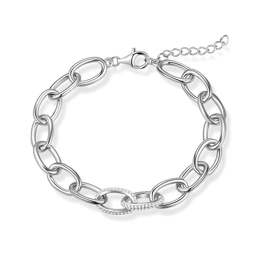 Sterling Silver Cuban Chain Link Bracelet - Mia Ishaaq