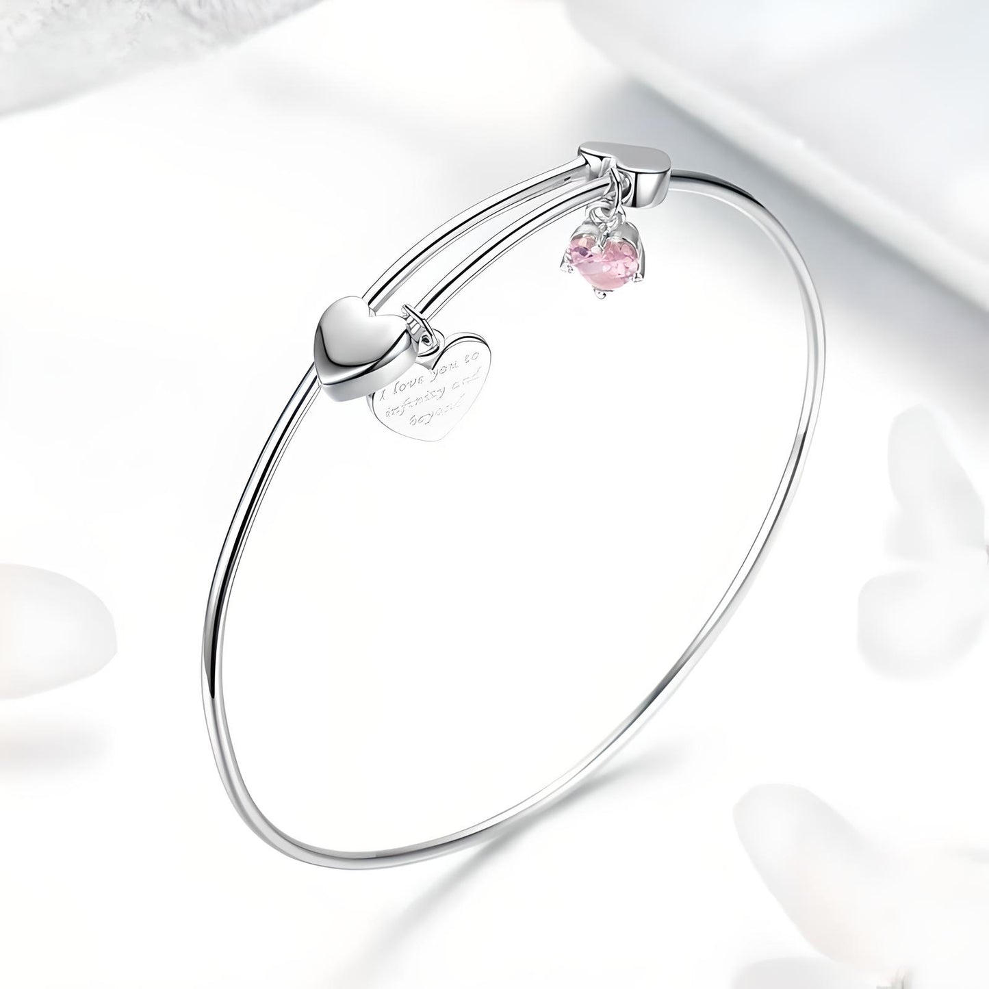 Sterling Silver Infinity love and beyond extendable bangle Bracelet - Mia Ishaaq