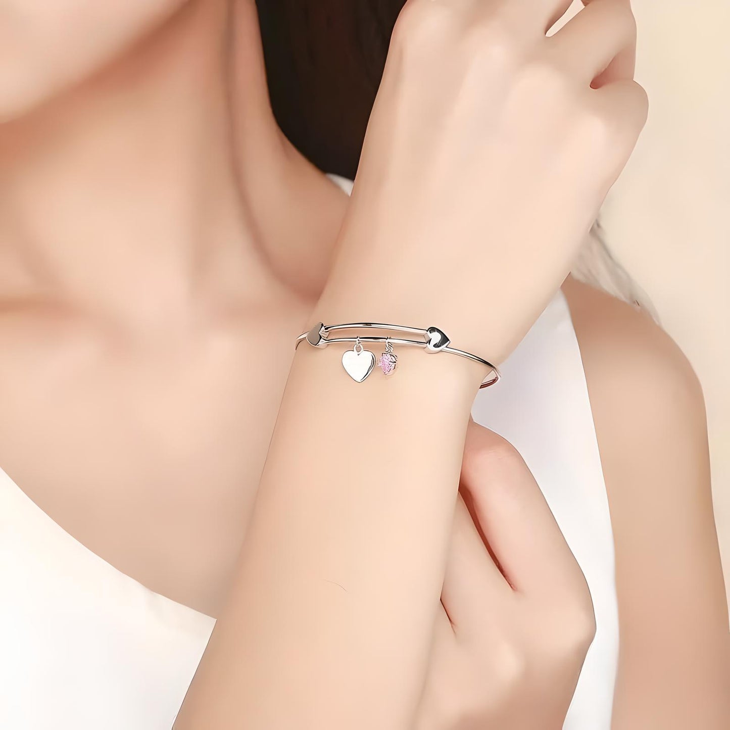 Sterling Silver Infinity love and beyond extendable bangle Bracelet - Mia Ishaaq