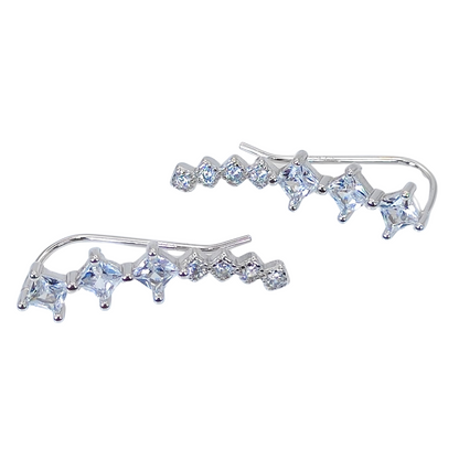 925 Sterling Silver Crystal Ear Cuffs Earrings - Mia Ishaaq