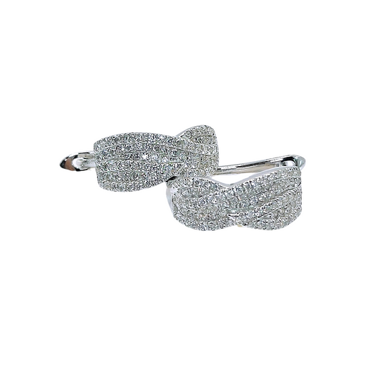 Sterling Silver Pave Cubic Zirconia Hoop Earrings - Mia Ishaaq