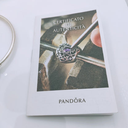 Pandora Moments 925 Sterling Silver Bangle Bracelet with 14k Gold Ball Clasp - Mia Ishaaq