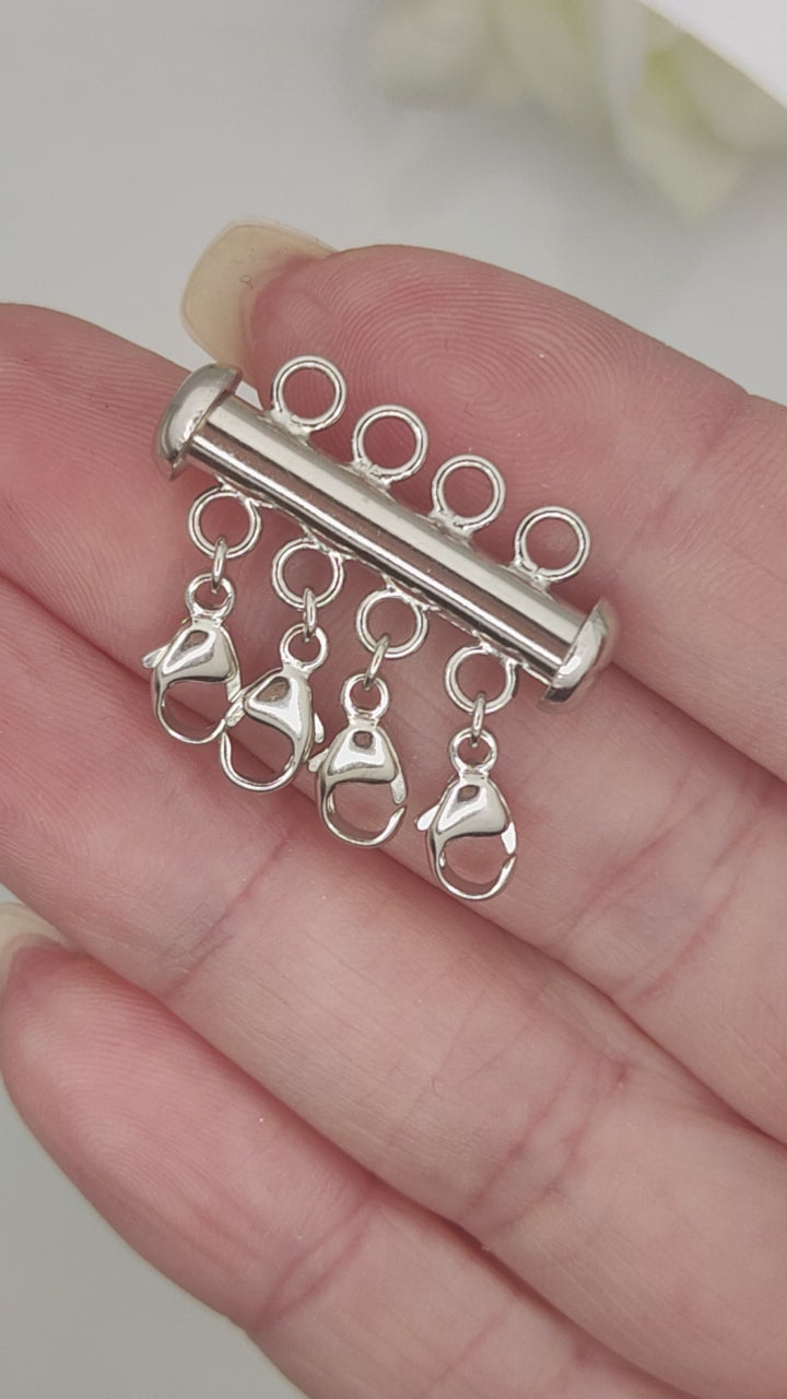 Silver Multi Necklace Layering Clasp Mia Ishaaq