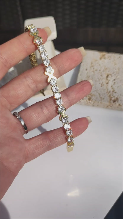 gemma owen inspired cubic zirconia kiss bracelet in gold - Mia Ishaaq