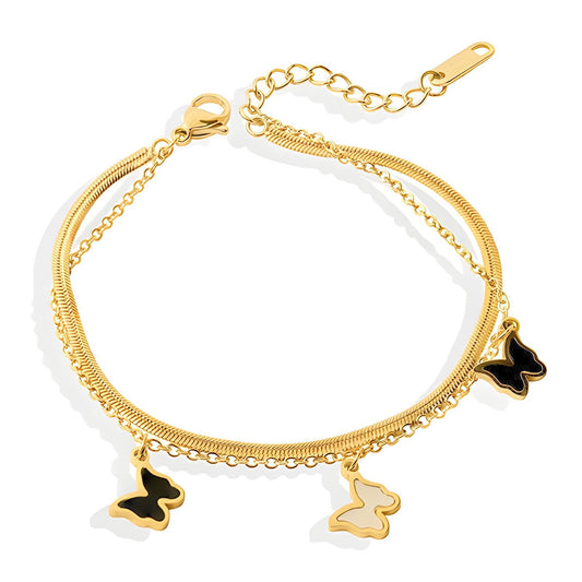 18K Gold Plated Stainless Steel Butterflies Waterproof and non-tarnish Bracelet - Mia Ishaaq